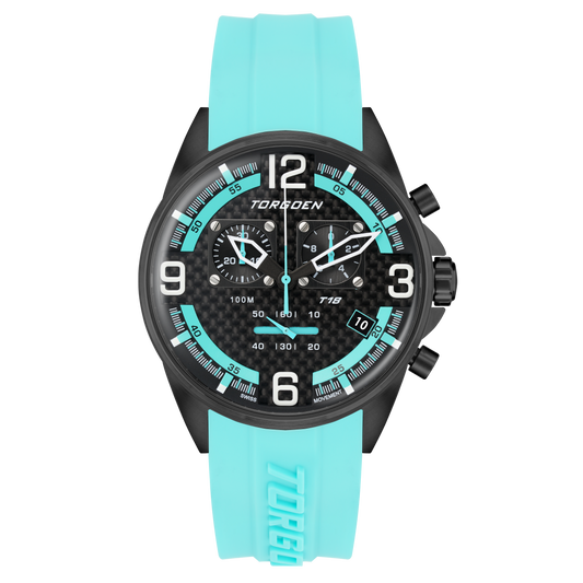 T18 Cyan | 45mm, Cyan Silicone Strap