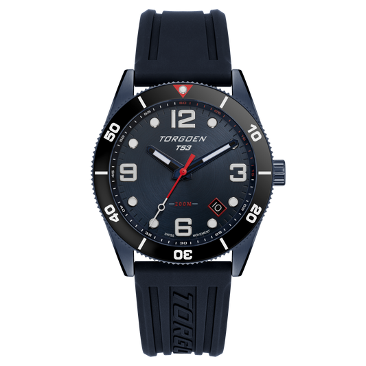 T53 Diver Navy | 41mm, Navy Silicone Strap